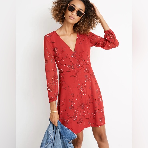Madewell Hazelwood Wrap Front Mini Dress in Windswept Floral - Picture 2 of 10
